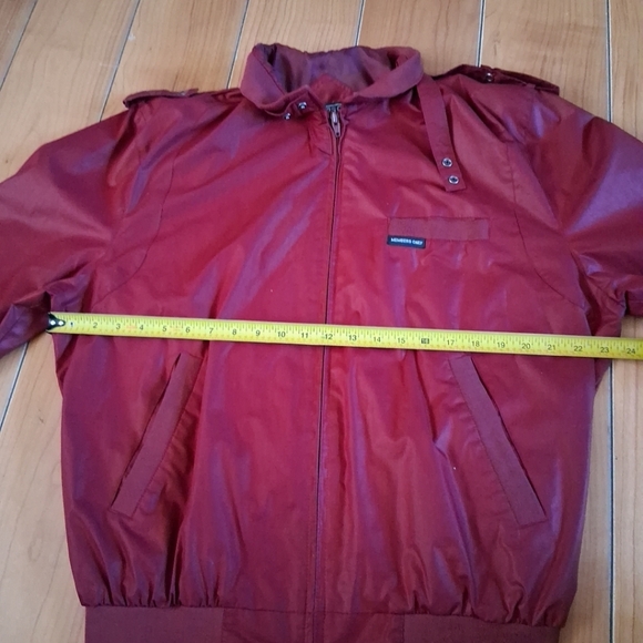 Vintage Members Only Jacket Mens L Burgundy Red Cafe Racer Bomber Logo Moto 90s - Picture 4 of 7